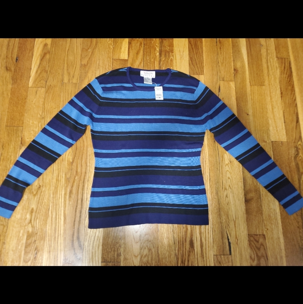 NWT Talbot's Petite Striped Cardigan